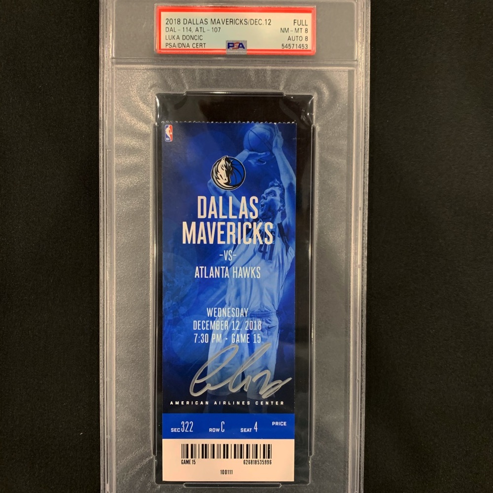 2018 Mavericks Luka Doncic Autographed ticket